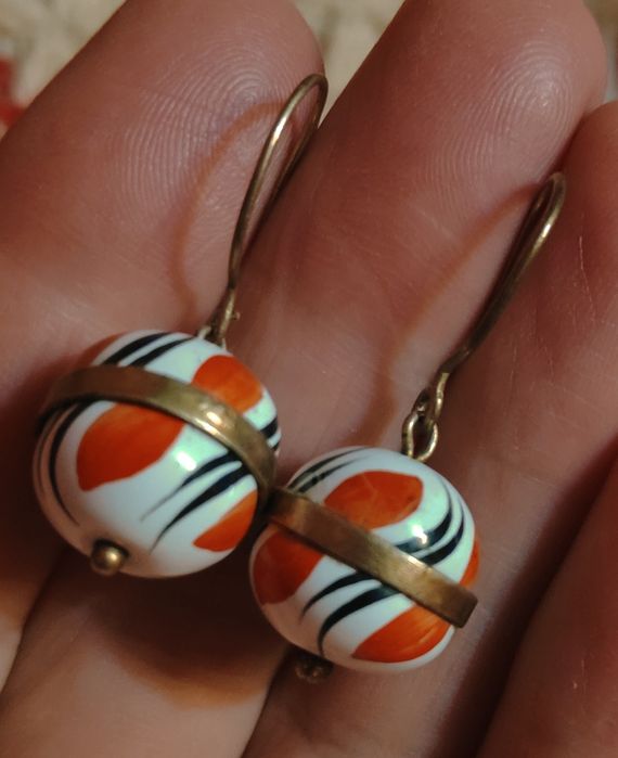 Серьги финифть СССР