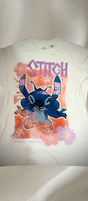 Tricou H&M Stitch – alb
