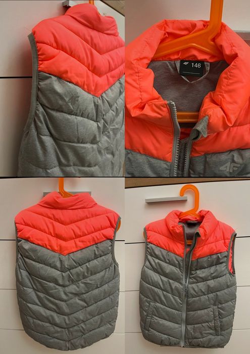 Vestă 4F fetiță, nouă, mărime 11 ani, roz cu gri.