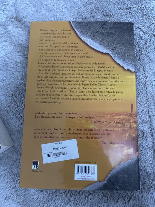 Pachet 2 Cărți Dan Brown – Codul lui Da Vinci + Inferno
