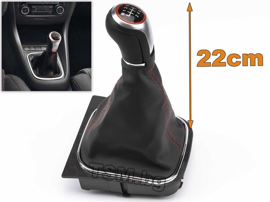 Кожена Топка Скоростен Лост с маншон за VW GOLF 5 6 JETTA Голф Джета 3