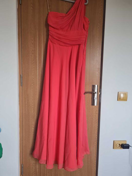 Rochie lunga de ocazie roz/corai