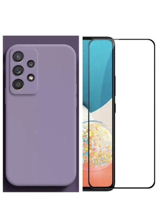 Samsung A53/A52S/A54/A55/A56 Husa Fine Interior Catifea + Folie Sticla