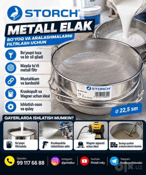 Bo‘yoq sifatli surtilishi uchun — STORCH METALL ELAK!