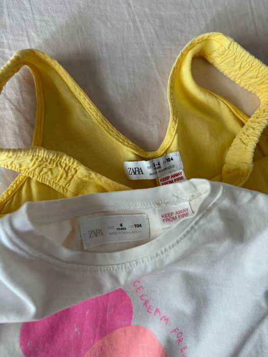 Salopeta si tricou Zara marimea 104