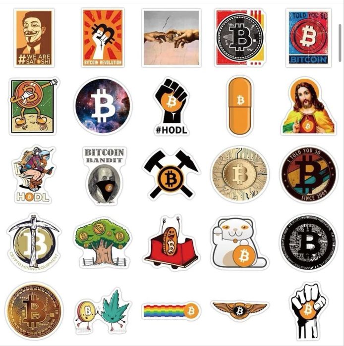 Биткойн стикери различни модели