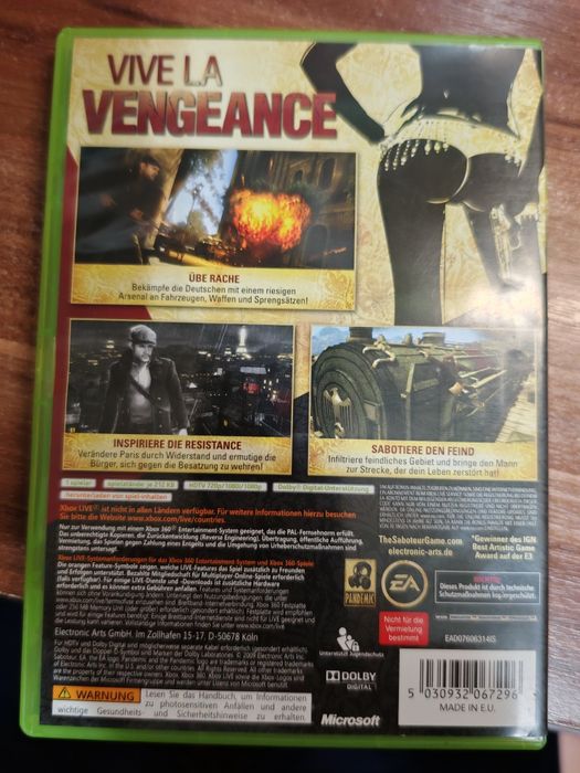 Saboteur  Xbox 360 impecabil full.