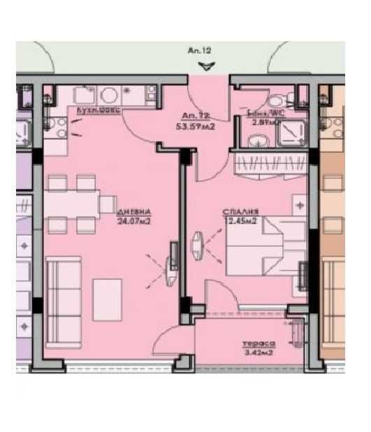 Продава се Двустаен апартамент в Бургас, Сарафово - 65 кв.м за 1616 €/кв.м - Снимка #1