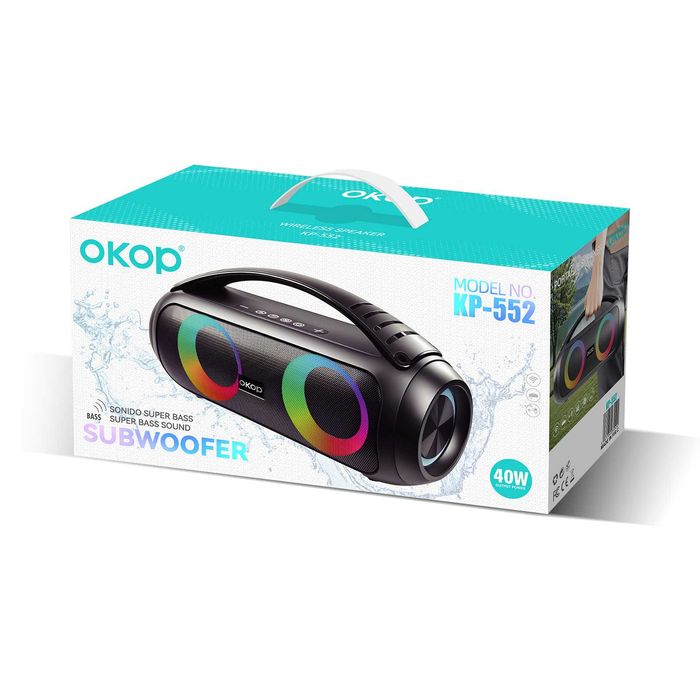 Boxa portabila Bluethooth Mp3 usb fm OKOP KP-552 2X20W