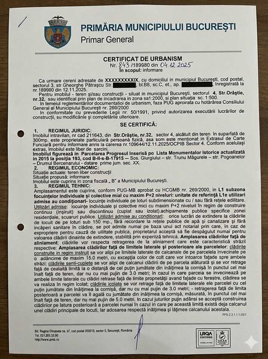 Teren 300 mp construibil P+2 in sect.4  pe str. Orastie, zona Sos. Giurgiului