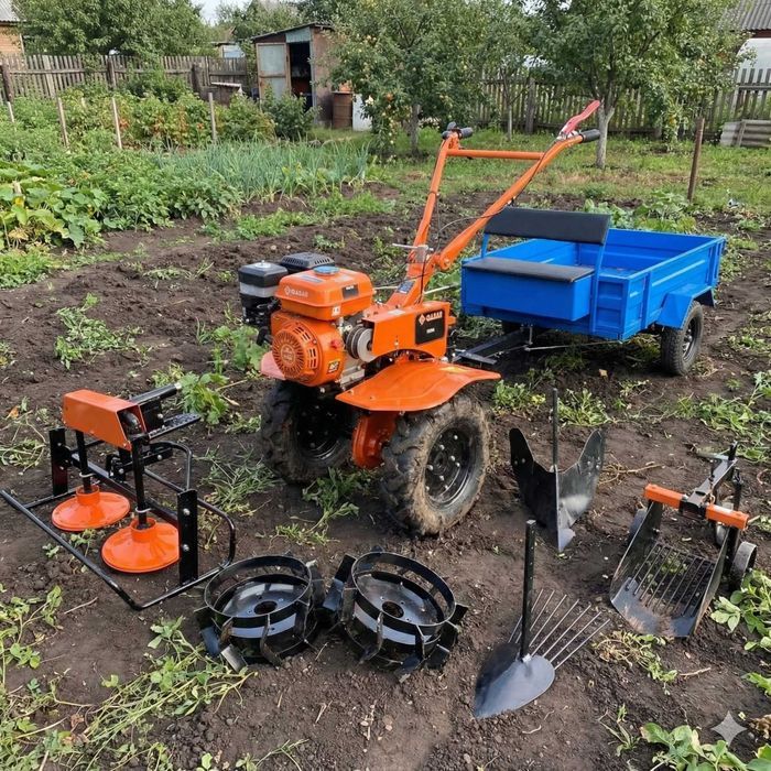 КОМПЛЕКТ! Мотоблок + навесное оборудование Косилка Тележка Плуг