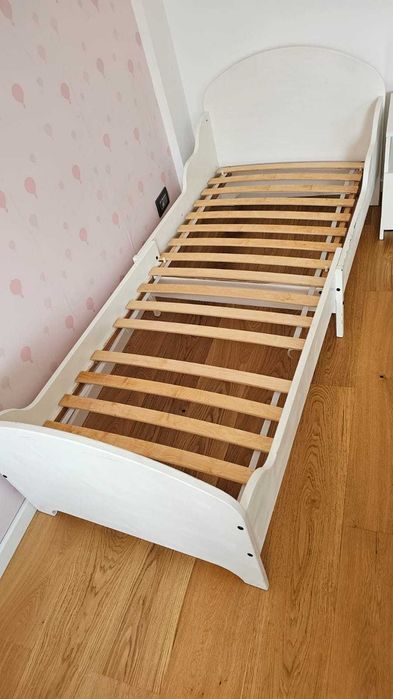 Pat extensibil copii Ikea 80x200 cu saltea de spuma
