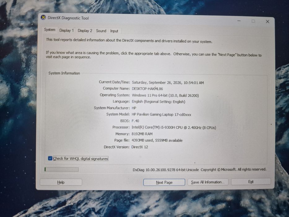 Laptop gaming HP I5 Gen9