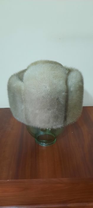 Шапка мужская, серая норка
