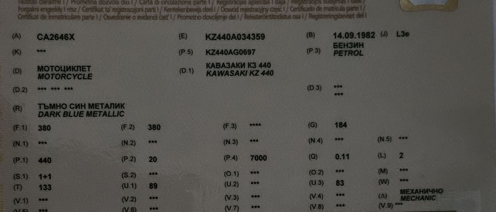 КАПАРИРАН Мотор Kawasaki KZ440 1982 в перфектно състояние!