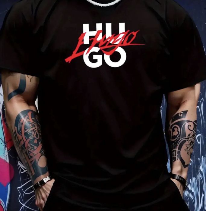 Мъжка тениска HUGO BOSS (HUGO) - черна, нова