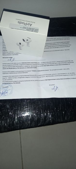 Căști Apple Airpods 4,Active Noise Cancellation