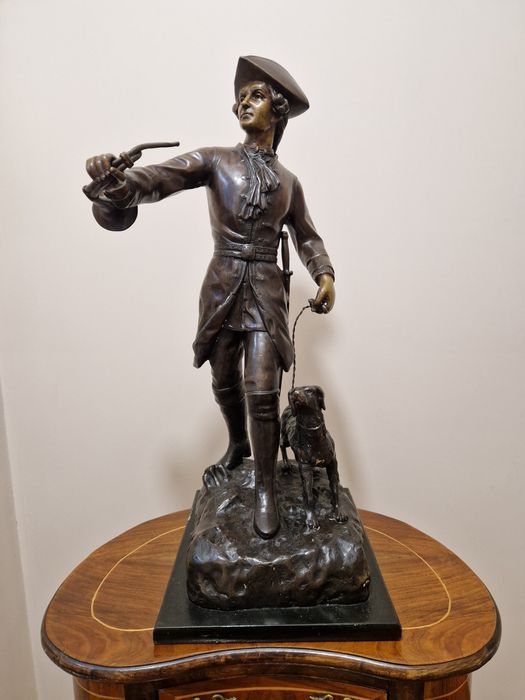 Превъзходна френска антикварна бронзова пластика фигура  статуетка