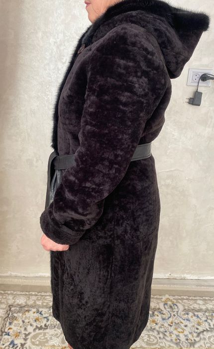 Шуба мутон с норкой