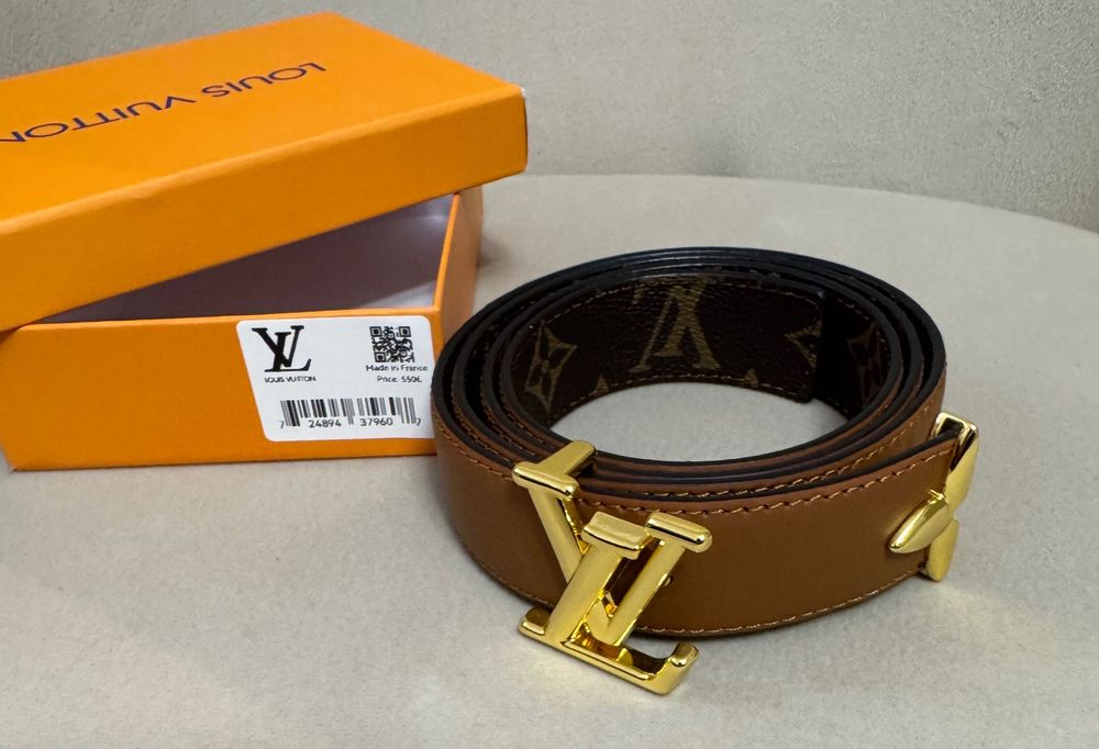 Louis Vuitton-Оригинален чисто нов двулицев дамски кожен колан