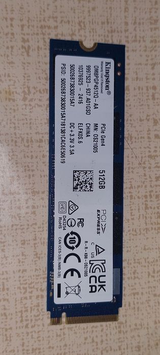 Ssd 512gb nvme gen 4 sqmsung pm9c1b sau kingstone folosit cateva ore
