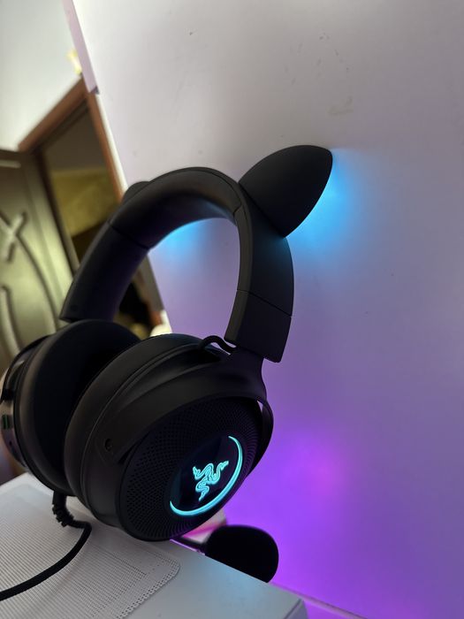 Гейминг слушалки Razer - Kraken Kitty Edition V2 Pro, Black
