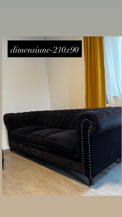 Canapele catifea Chesterfield