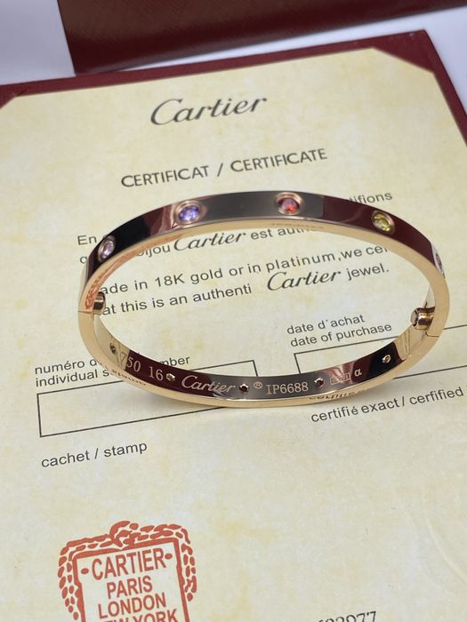 Brățară Cartier Love - unisex - 10 Diamonds 16 Rose Gold 750 Full Box