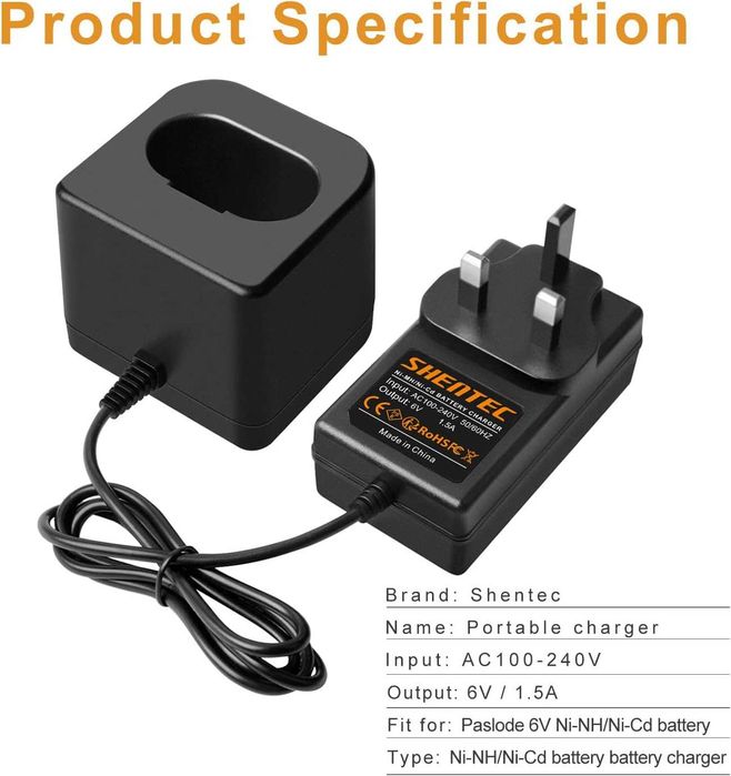 Shentec Комплект заядно с 2 батерии 3.5ah 6v за Paslode 404717