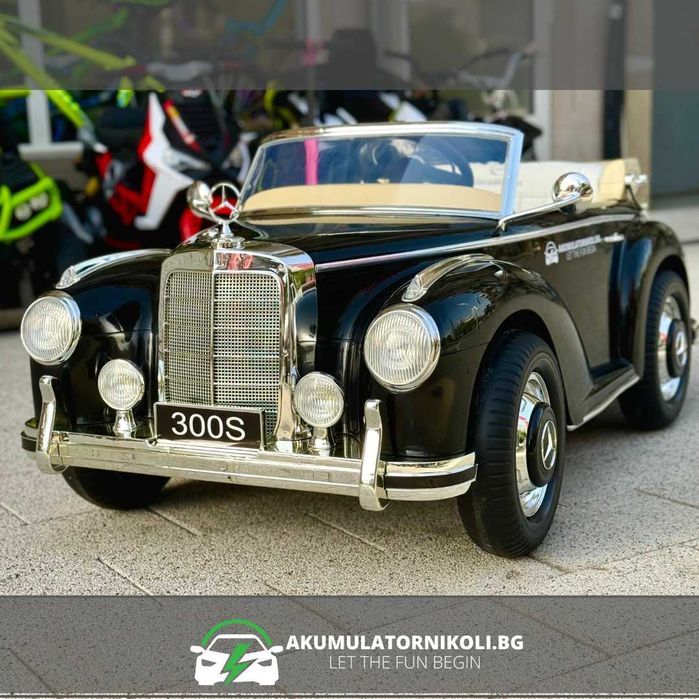 Лицензирана Акумулаторна Ретро Кола Mercedes 300S, 90W,12V7Ah,EVA гуми