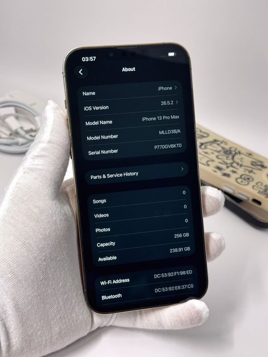 iPhone 13 Pro Max, 256GB, Gold, 100% батерия, КАТО НОВ, ГАРАНЦИЯ!