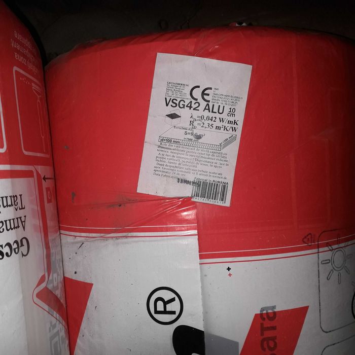 Vata minerala de sticla cu aluminiu