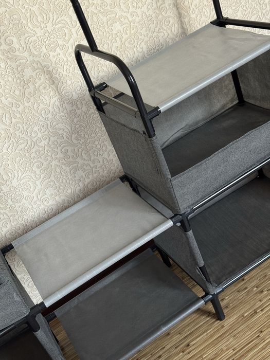 Вешалка с ящиками напольная рейл для одежды