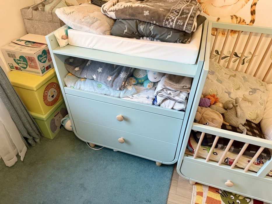 Set complet masa de infasat si patut turcoaz Ikea