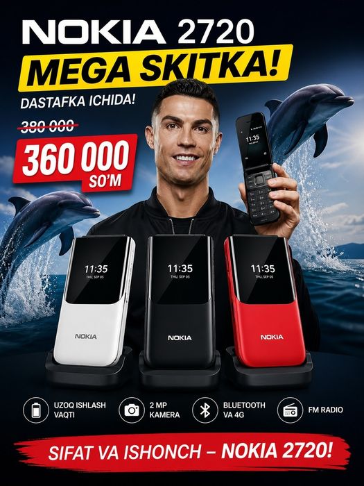 Nokia Yangi 3310, 6310, 6300, 2720, 2660, 150, barcha madelar bor