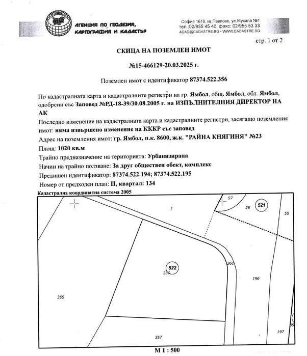 ПРОДАВА УПИ - гр. Ямбол