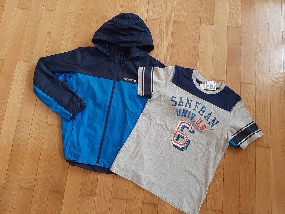 НОВ къс панталон H&M, нови блузки H&M и яке Kipsta за 12г. момче.