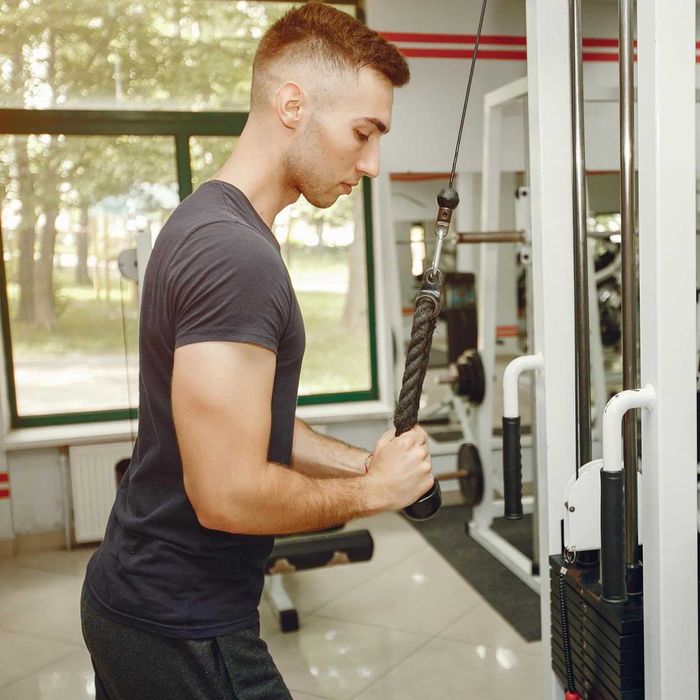 Sfoara pentru Triceps din Nylon cu Manere din Cauciuc Maxim 200kg 70cm