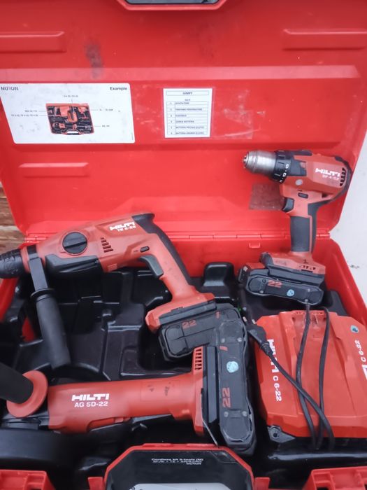 Set hilti nuron. Flex ag 5d, filetanta s4 și rotopercutor te2 ,