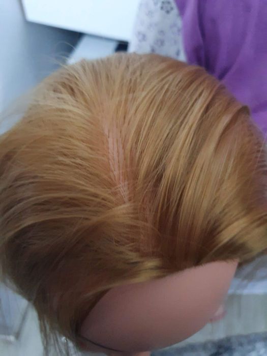 cap par blond deschis  manechin coafor frizerie tuns  60 cm