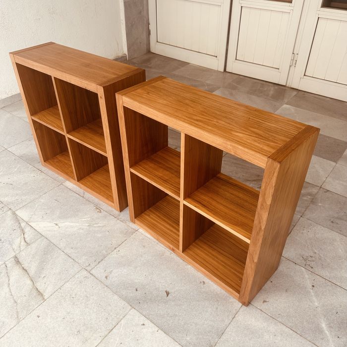 Комплект 2 дървени етажерки 70x70 – модерна визия и здравина