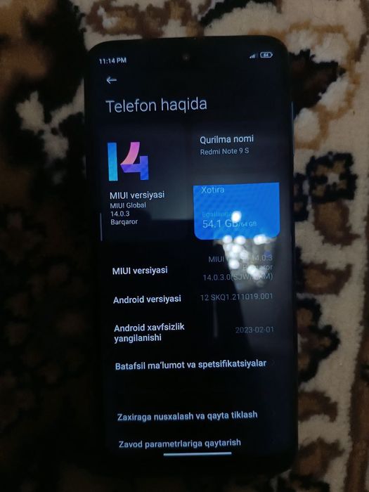 Redmi note9s 64tali