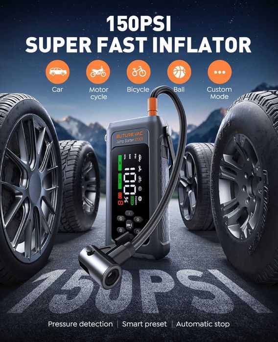 Starter jump vac 7500mAh 4 in 1