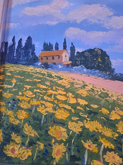 tablou pictura pe panza 58/48 cm semnat P Morini