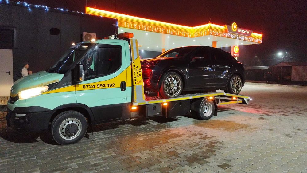 Servicii Tractare Auto/Transport Auto pe Platforma - Disponibil 24/7