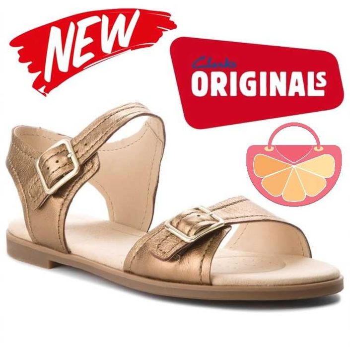 %ПРОМО% CLARKS № 37 & 39 – Дамски сандали от ест кожа BRONZE METALLIC"