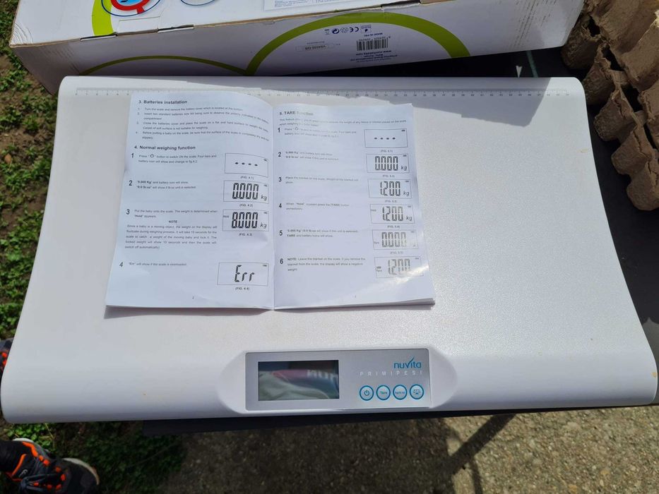 NOU Cantar electronic pentru bebelusi Nuvita Primipesi 1300, Alb