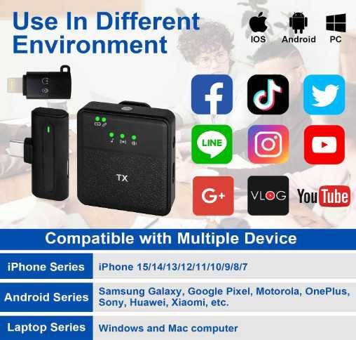 Безжичен микрофон Kinizuxi, професионален лавалиер