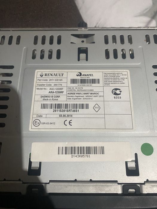 Radio CD original Renault – cod 281152815R