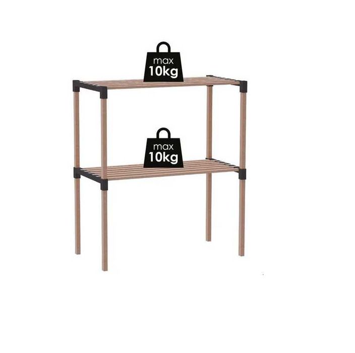 Етажерка за микровълнова, 2 нива, Кафяв